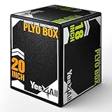 Yes4All Soft Wooden Core Unisex-Erwachsene UYSN Weiche Plyo-Box, b. 20/18/16, A. Version Sport Schwarz, 50.8 x 45.7 x 40.6 cm