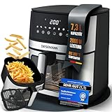 Heißluftfritteuse XXL 7,3L - 2000W Airfryer mit 2 Heizelementen (Ober- & Unterhitze), Sichtfenster & 8 Programmen - fettarm frittieren & knusprig genießen | Luftfritteuse, Air Fryer | DIESEMANN®