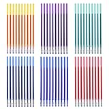 CONNECTION Farbe Radierbar Tintenroller Refill 60 Stück Radierbarer Kugelschreiber Nachfüllminen 0.5mm Löschbare Gelstiftmine für erasable pen,Tintenroller,Studenten,Schulbürobedarf (6 Farben)