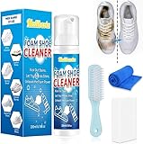 Sneaker Reiniger, Sneaker Cleaner, 200ml Sneaker Reinigungsset mit Bürste, Handtuch und Schwamm, Schuhreiniger Schaum zum Entfernen von Flecken und Schmutz, Schuhreiniger für Turnschuhe