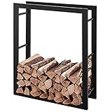 RANSENERS Kaminholzregal 100x27x115cm (Mehr Größe Optional) - Metall Brennholzregal Feuerholzregal Stapelhilfe Innen und Aussen