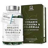 Bio Spirulina Chlorella Algen Kapseln [1800mg pro Dosis] - 200 Spirulina Pulver und Chlorella Pulver Kapseln Hochdosiert, 100% Vegan und Glutenfrei - Hochwertige Spirulina Bio und Chlorella Bio Alge