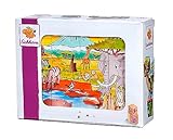 Eichhorn 100005480 - Bilderwürfel, 6 Motive mit 12 Bausteinen, 13-TLG. 16x12cm, FSC 100% Zertifiziertes Birkenholz