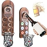 Bieröffner Wand mit Kronkorken Sammler, Magnetischer Flaschenöffner Wand, Wandflaschenöffner mit Auffangbehälter, Bier Geschenke für Männer, Papa, Ehemann, Bar Zubehör für Hause, Freien (Stil 5)