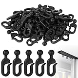 30 Stück Pavillon Haken,Verschiebbare Ringhaken, Geeignet für Pavillon Seitenteile,Pavillons Seitenwand Vorhänge und Seitenschirme (Schwarz)