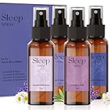 Scent-Hi Lavendel Spray, Aromatisches Spray Set 4x75ml, Lavendel Kissenspray, Raumduft für Yoga- Salbei, Gardenie, Sandelholz, Kamille