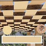 Sonnensegel, Streifen-Sonnenschutz, Stoff, Pavillon, Dekoration, Sonnenschutz, UV-Schutz, für Garten, Glaszimmer, Terrasse, Hof, Pergola, Baldachin, Dach, einfach zu installieren (Farbe: Beige, Größe