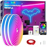 Cozylady 6M RGB Neon LED Strip, Flexible Streifen Mit starkem Doppelklebeband ausstatten,24V LED Leuchtseile mit App/Fernbedienung anwendbar auf Schlafzimmer,Raum & Außendekoration.