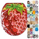 Sanilo WC Sitz mit Absenkautomatik, viele schöne Toilettendeckel zur Auswahl, hochwertige und stabile Qualität aus Holz (Strawberry)