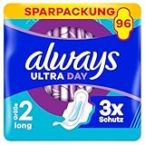 Always Ultra Binden Damen Gr. 2, Long, 96 Damenbinden mit Flügeln (3 x 32 Stück) Multipack, ultradünn und super absorbierend