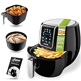 ﻿Liebfeld Heißluftfritteuse XXL (5,3L) - 1800W Airfryer Heißluft Fritöse Friteuse - Abnehmen durch Kochen ohne Fett & Öl - Inkl. Heissluft Air Fryer, Frittierkorb, Backform