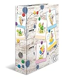 HERMA Ordner A4 Kinder Holzoptik, 7 cm breit, Ringordner mit Kindergarten Tiere Motiv, bunter Aktenordner mit Innendruck für Jungen, Mädchen und Kinder