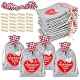 HEKOBAG 24 Stück Adventskalender zum Selbst Befüllen Weihnachtskalender Säckchen Stoff Adventskalender Stoffbeutel Jutebeutel 10 * 15cm Adventskalender Stofftüten mit Holzklammern Schnur für Frauen