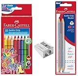 Faber-Castell 205226 - Buntstifte Set Schulanfang, 13-teilig, inkl. Spitzer Jumbo und Silbenstift