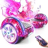 Hoverboard für Kinder im Alter von 6-12 Jahren, mit integriertem Bluetooth-Lautsprecher und 6,5“ Rädern mit bunten Lichtern, Sicherheits-Selbstbalancier-Roller Geschenk für Kinder