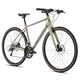 ROCKBROS Spin Trekkingrad 28 Zoll Trekking Bike Aluminium, 20 Gang Fahrrad Scheibenbremse Mountainbike Crossbike Damen und Herren 700C Grün L