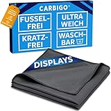 Carbigo® 210 GSM Profi Mikrofasertuch – Streifenfreie Reinigung, Brillen, Bildschirmen – Fusselfreies & weiches Microfasertuch – Innovatives Poliertuch Display 30x30cm (2x)