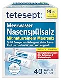tetesept Meerwasser Nasenspülsalz bei Schnupfen und Pollenallergie – 40 Beutel - Nasenspülung auch für Kinder reinigt und befeuchtet – Geeignet zur Nasendusche