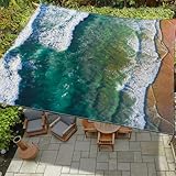 ENEN 3D Sonnensegel Wasserdicht Quadrat Sonnensegel Balkon Sonnenschutz Schutz Windschutz Schattennetz Camping Reißfest Wetterfest für Garten Terrasse (3D-Meer,1.5x1.5m)