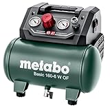 Metabo Kompressor Basic 160-6 W OF (Kessel 6 l, Max. Druck 8 bar, Ansaugleistung 160 l/min, Füllleistung 65 l/min, Max. Drehzahl 3500 /min, kompaktes Design) 601501000