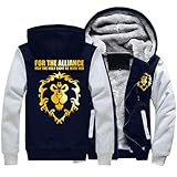 KHADVCR Winterjacke Herren World of Warcra-ft, Warme Fleece Winterjacke Sweatjacke mit Tasche, Winddichte Atmungsaktiv Outdoorjacke, Sportlicher, Sports(Multicolor 4,4XL)