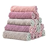 PAMINGONO 15 Stück Pack Doppelseitige Küchenwaschtücher aus Feinen Fasern Saugfähige Wischlappen mit Hoher Flüssigkeitsaufnahme Zweifarbige Putzlappen für Küche und Haushalt