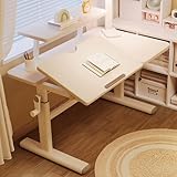 Manuell verstellbarer Stehpult, ergonomischer Sitz-Steh-Schreibtisch mit Ablage, höhenverstellbarer Computertisch für Büro, Arbeitszimmer, Gaming – 120 x 60 cm