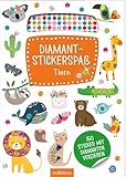 Diamant-Stickerspaß Tiere: 150 Sticker mit Diamanten verzieren | Besondere Aufkleber mit Diamond Dots gestalten