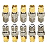 10PCS Stecker Auf F Buchse Koaxial Adapter F Typ Gerade Stecker Vergoldet