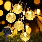 Aisutha Solar Lichterkette Aussen, 8M 40 LED Solar 8 Modi Kristall Kugeln Wasserdicht IP65 Outdoor Solarlichterkette für Garten, Terrasse, Balkon, Hochzeit