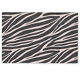 MuchoWow© Fußmatte 40x60 cm innen Schmutzfangmatte Tür Teppichmatte für Innenbereich Fußabtreter Haustür Teppich Fussmatte rutschfeste Matte Zebra - Schwarz - Rosa