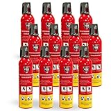 notlok Safety Work - 12x 750g Feuerlöschspray ohne Fluor | Hautfreundlicher Feuerlöscher Schaum für Brände A F & E bis 1000 V | Mini Feuerlöscher Auto - Feuerlöscher Haushalt, Auto Feuerlöscher Klein