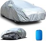 Autogarage Abdeckung Winter, Auto Abdeckplane aus Langlebigem Oxford-Gewebe Und Aluminiumfolie, Winddicht, Wasserdicht & Staubdicht, AutoAbdeckung Faltbar für Indoor Outdoor 475-490cm