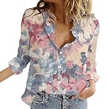 Angxiwan Osterangebote Damen Damen Bluse Alltag Hemden Button Oberteile Bedrucken Tunika Gerippte Sommerblusen Frauen Hemdjacke Osterangebote Damen