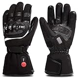 SAVIOR HEAT Beheizte Handschuhe für Herren und Damen, Palm Lederhandschuhe für Winterski und Eislaufen, Arthritis Handschuhe 7.4V 2200 Mah Elektrische wiederaufladbare Batterien Handschuhe