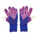 Tissting 1 Paar Torwarthandschuhe für Erwach und Jugendliche, Größe 7–10 Latex Atmungsaktive Fußballhandschuhe rutschfeste Schutz Trainingsspiele Fußball Spielerhandschuhe(Size 10 Purple)