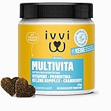 ivvi Multivitamin für Hunde als Leckerli – Rundumversorgung mit Probiotika, B Vitamine, Omega 3, Grünlippmuschel, Cranberry - 60 Snacks (270g) mit Huhn