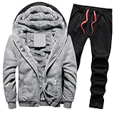 Generisch Sportbekleidung Trainingsanzug Herren Druck Hoodie Mit Kapuze Langarm Mit Taschen Hausanzug 2-Teilig Jogginganzug Set,Jogging Herren Anzug,Indoor/Outdoor