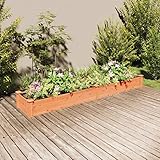 AIJUUKJP Furniture Home Tools Garten Hochbeet mit Einsatz Braun 240x45x25cm Massivholz Tanne