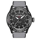 NORTH EDGE Herren Freizeituhr, Solar Fliegeruhr mit Quarzwerk, Mineralglas und Spiegel