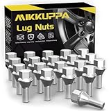 20 Stück MIKKUPPA Radschrauben Radbolzen M12x1,5 - Schaftlänge: 24mm,Kegelbund 60°,Schlüsselweite :17mm (Chrome Silber)