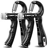 KDG Handtrainer UnterarmTrainer 2-er Set Einstellbarer Widerstand 5-60 kg,Fingertrainer,Griffkraft Trainer Hand Trainingsgerät für Muskeltrainer und Hand Gripper (Black)