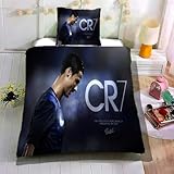 GOLETULD Bettwäsche135x200 Fußballstars Bettwäsche Set Microfaser Bettbezug Mit Kissenbezug 80x80 Mit Reißverschluss