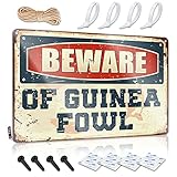Blechschild 'Beware Of Guinea-Fowl' (Größe: 30 x 40 cm)