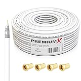 Premium X 10m BASIC Koaxialkabel 135dB 4-fach SAT Antennenkabel Koax-Kabel DVB-S / S2 DVB-C DVB-T BK Anlagen 4x F-Stecker