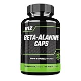 Beta Alanin 800 mg pro Kapsel - 180 vegane Kapseln - 6 Monate Vorrat - Aminosäure-Ergänzung von MZ