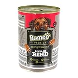 Romeo Premium Hunde-Nassfutter Rind, Herzhafte Mahlzeit 6 x 400 g