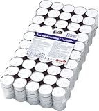 aro Teelichter/Kerze, weiß, ohne Duft, 200 Stück, 4 Stunden Brenndauer, aus Paraffinwachs, für Stövchen, Deko, Gastronomie, Outdoor, Party, und Windgläser, 37.5 mm