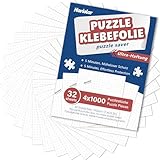 Nariolar Ultra-Haftung Puzzle Klebefolie, 32 Super Puzzlekleber zum Erhalt von 4 x 1000 Teile Puzzles und zum Schutz der Puzzles in nur wenigen Minuten