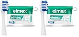Elmex Mini-Zahnpasta für Reisen, Mini-Zahnbürste für empfindliche Zähne, Reise-Set – Schutz und Stärkung des Zahnschmelzes – kompaktes Reiseformat 12 ml (Packung mit 2)